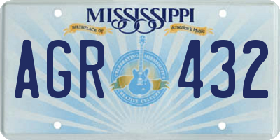 MS license plate AGR432