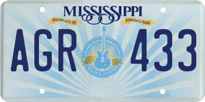 MS license plate AGR433