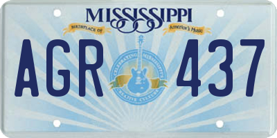 MS license plate AGR437