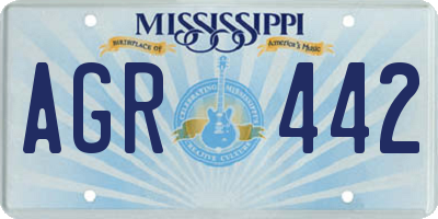 MS license plate AGR442