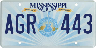 MS license plate AGR443