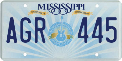 MS license plate AGR445