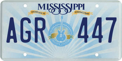 MS license plate AGR447