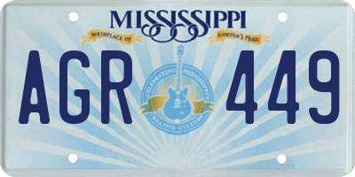 MS license plate AGR449