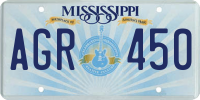 MS license plate AGR450