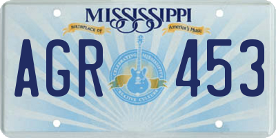 MS license plate AGR453