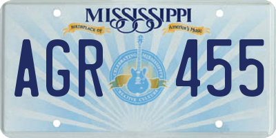 MS license plate AGR455