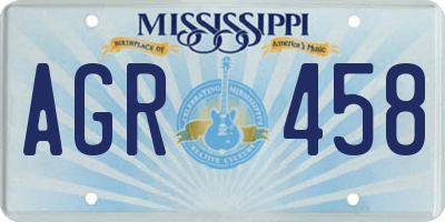 MS license plate AGR458