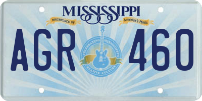 MS license plate AGR460