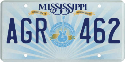 MS license plate AGR462