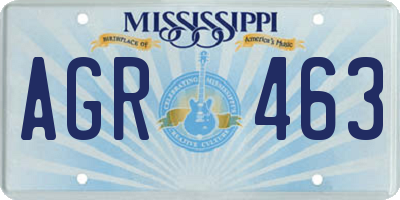 MS license plate AGR463
