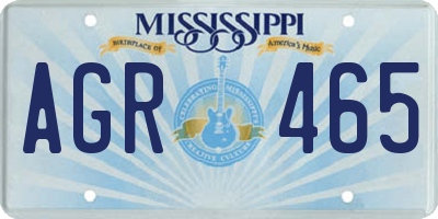 MS license plate AGR465