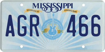 MS license plate AGR466