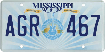 MS license plate AGR467