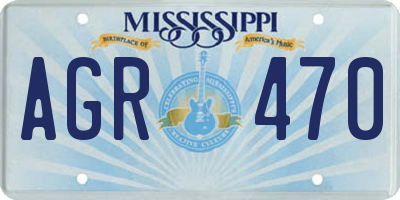 MS license plate AGR470