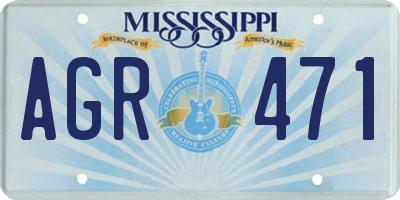 MS license plate AGR471
