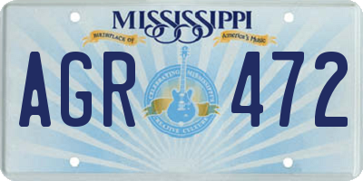 MS license plate AGR472