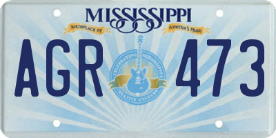 MS license plate AGR473