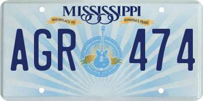 MS license plate AGR474