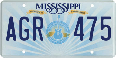 MS license plate AGR475