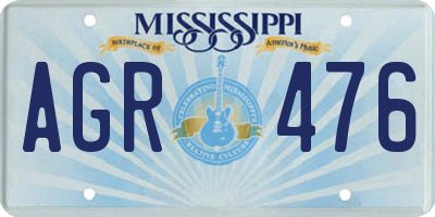 MS license plate AGR476