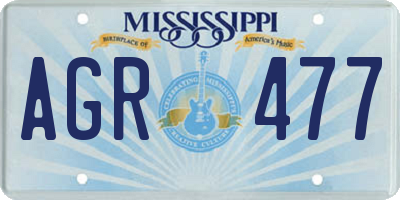 MS license plate AGR477