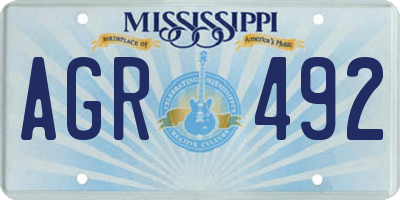 MS license plate AGR492