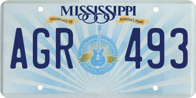MS license plate AGR493