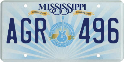 MS license plate AGR496