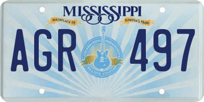 MS license plate AGR497
