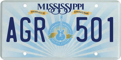 MS license plate AGR501