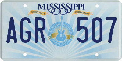 MS license plate AGR507