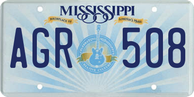 MS license plate AGR508