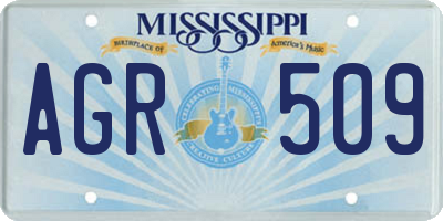 MS license plate AGR509