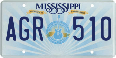 MS license plate AGR510