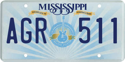 MS license plate AGR511