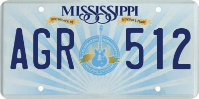 MS license plate AGR512