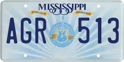 MS license plate AGR513