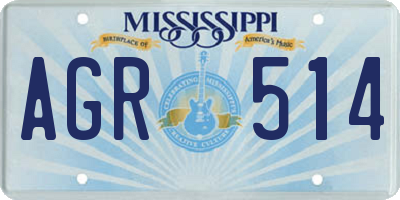 MS license plate AGR514