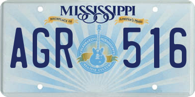 MS license plate AGR516