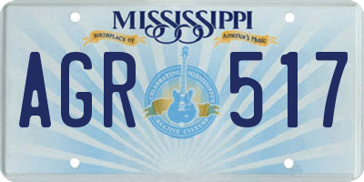 MS license plate AGR517