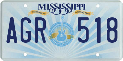 MS license plate AGR518
