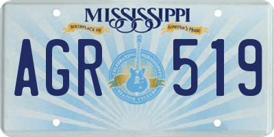 MS license plate AGR519