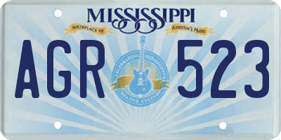 MS license plate AGR523