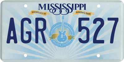 MS license plate AGR527