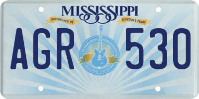 MS license plate AGR530