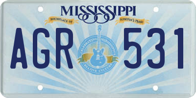 MS license plate AGR531
