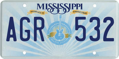 MS license plate AGR532
