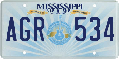 MS license plate AGR534