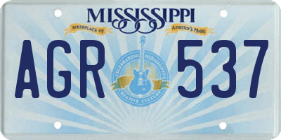 MS license plate AGR537